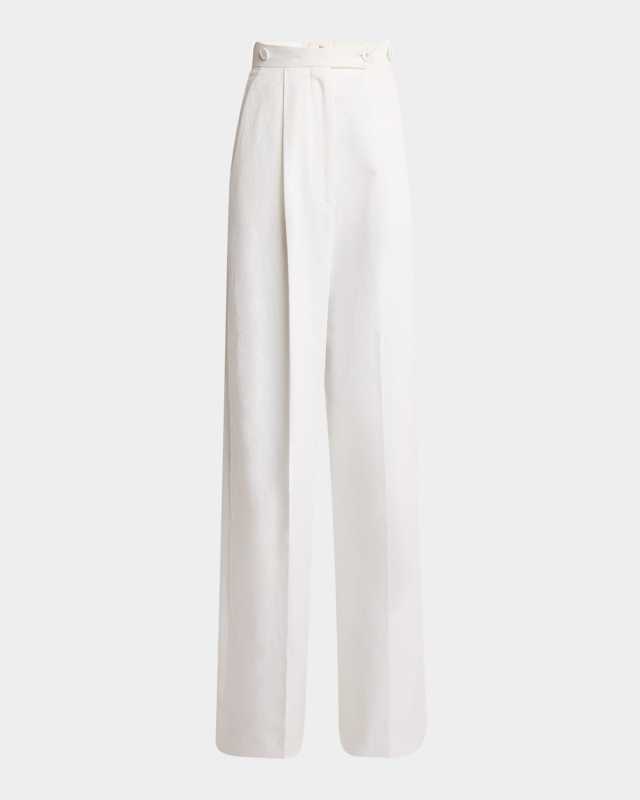 Pleated Wide Leg Trousers